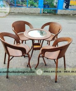 Bộ bàn ghế cafe mây nhựa