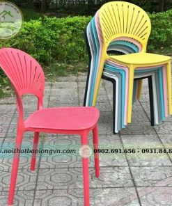 Ghế nhựa đúc lưng cánh hoa