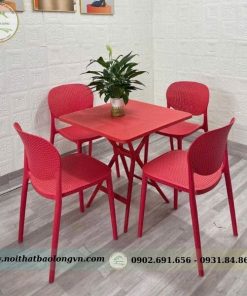 Bộ bàn ghế cafe nhựa đúc