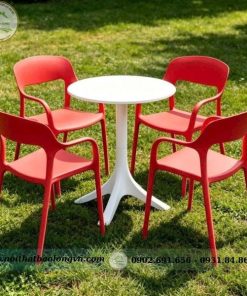 Bộ bàn ghế nhựa đúc có tay 3027