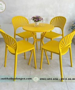 Bộ bàn ghế nhựa đúc lưng quạt - Ảnh 6