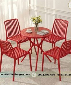 Bộ bàn ghế cafe nhựa đúc BL01