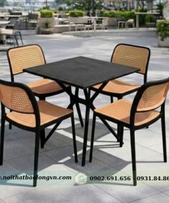 Bộ bàn ghế cafe nhựa giả mây BL02 - Ảnh 5