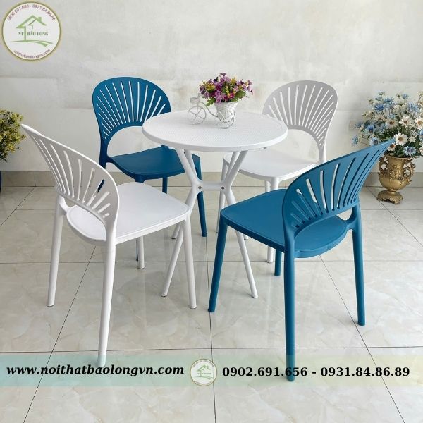 Bàn ghế nhựa đúc cánh hoa - Ảnh 9