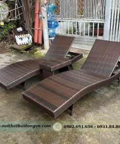 Ghế hồ bơi nhựa giả mây - Ảnh 6