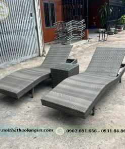 Ghế hồ bơi nhựa giả mây - Ảnh 7