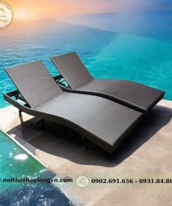 Ghế hồ bơi nhựa giả mây