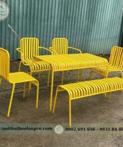Bộ bàn ghế sắt ngoài trời BL001