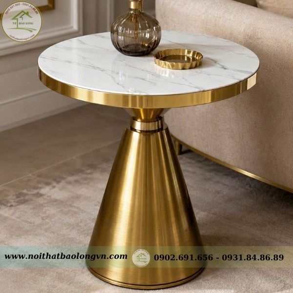 Bàn trà mạ PVD nhập khẩu - Ảnh 3